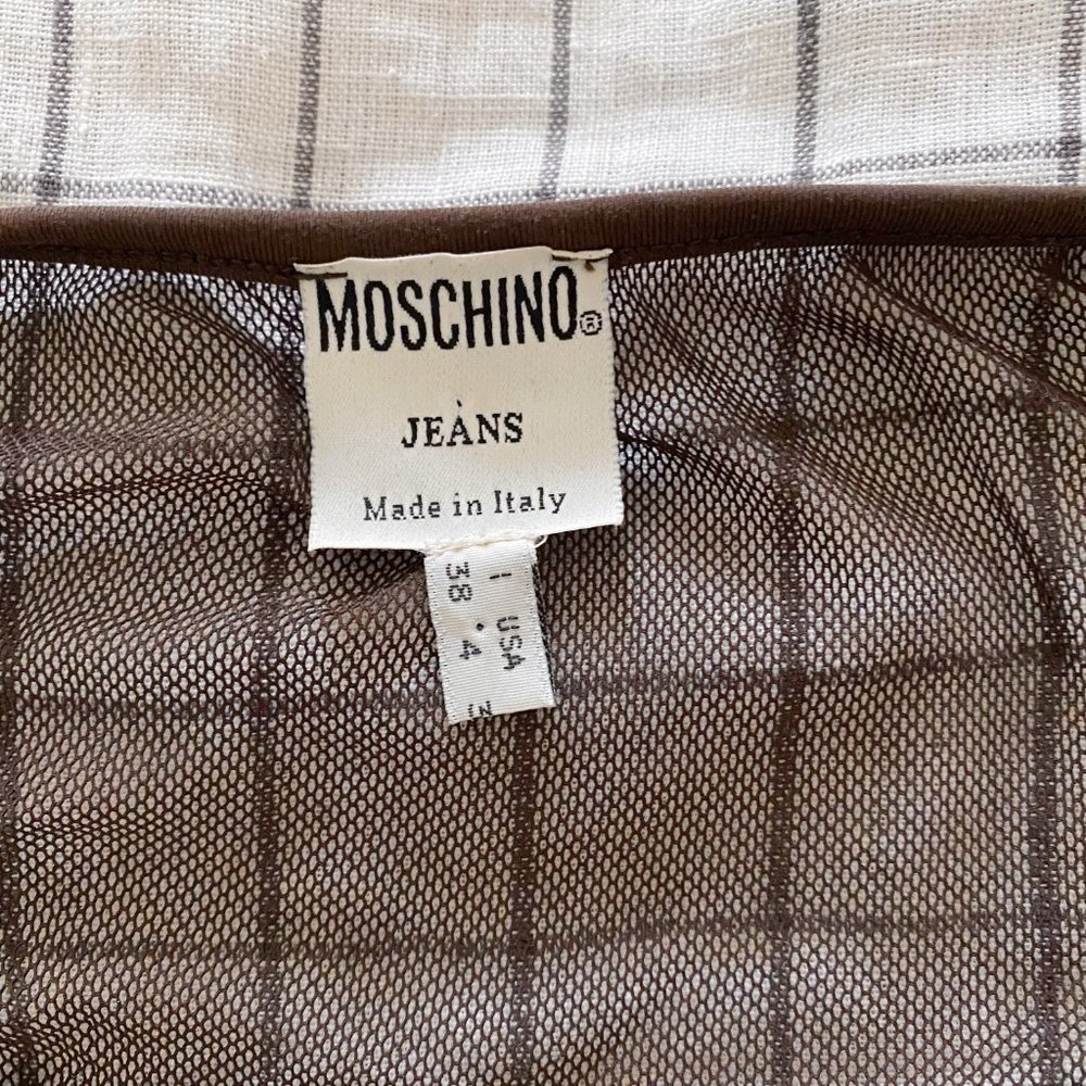 MOSCHINO - 90s Sheer Back Mesh Tank in Brown - Picture 4 of 5